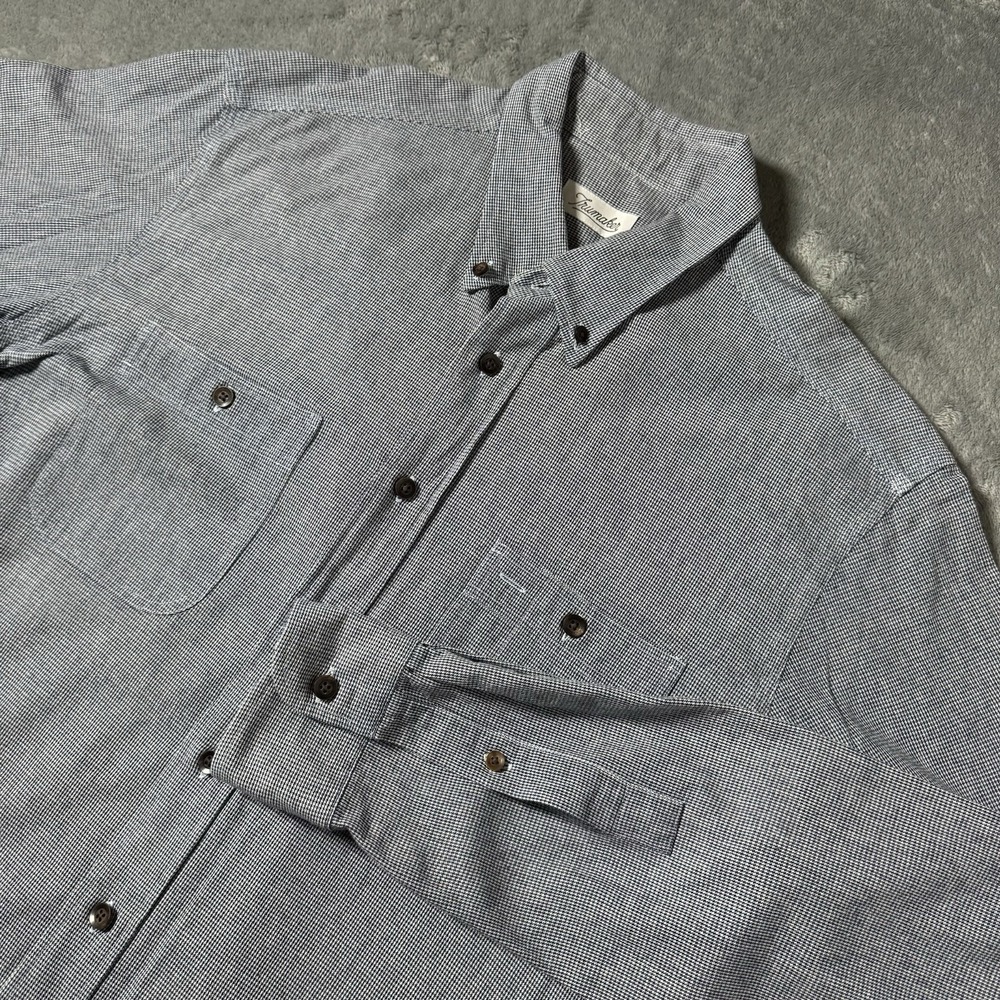 Trumaker Mens Heavyweight Long‎ Sleeve Button Down Plaid Cotton Shirt Size Large